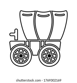 Wagon icon, outline vector sign, linear style pictogram isolated on white. Symbol, logo illustration. Editable stroke. Eps10 vector illustration.