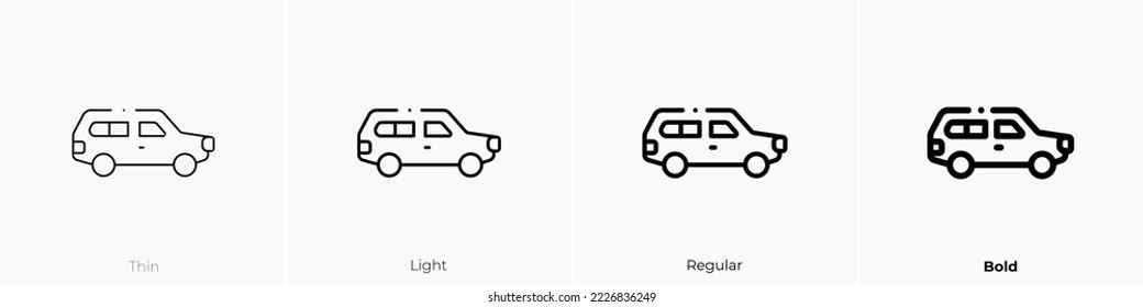 wagon icon. Thin, Light Regular And Bold style design isolated on white background