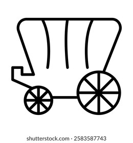 Wagon icon in thin line style