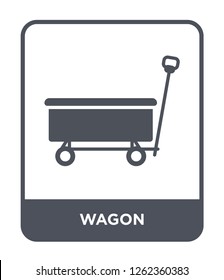 wagon icon vector on white background, wagon trendy filled icons from Transportation collection, wagon simple element illustration