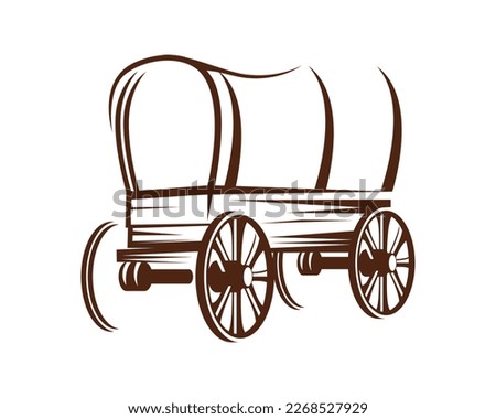 Wagon Illustration with Silhouette Style