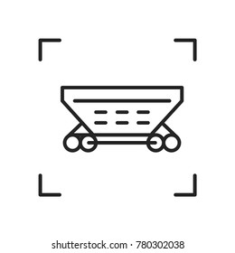 Wagon linear vector icon. Trendy line illustration railway carriage for website of transport company and delivery services.
