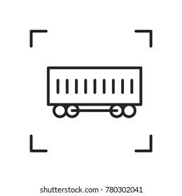 Wagon linear vector icon. Trendy line illustration railway carriage for website of transport company and delivery services.