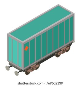Wagon locomotive icon. Isometric illustration of wagon locomotive vector icon for web