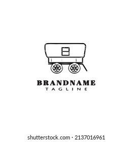 icono de caricatura del logo del vagón plantilla de diseño negro de vector aislado moderno