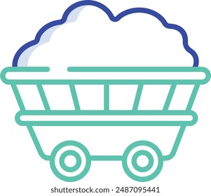 wagon outline color vector illustration