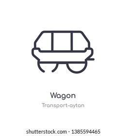 wagon outline icon. isolated line vector illustration from transport-aytan collection. editable thin stroke wagon icon on white background