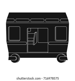 Wagon, single icon in black style.Wagon vector symbol stock illustration web.