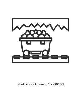 Wagon with stones in the mine