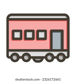 Wagon Thick Line Filled Colors For Personal And Commercial Use.
