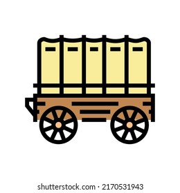 vector de icono de color del remolque del vagón. señal del remolque del vagón. ilustración de símbolo aislado