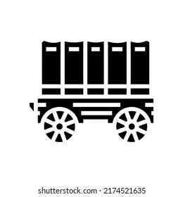 wagon trailer glyph icon vector. wagon trailer sign. isolated symbol illustration