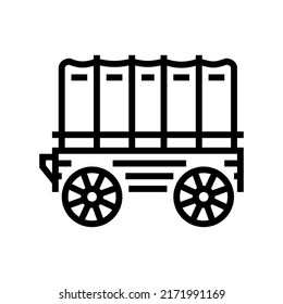 vector de icono de la línea del remolque del vagón. señal del remolque del vagón. símbolo de contorno aislado ilustración negra