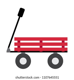 Wagon transportation cartoon character side view isolated on white background vector illustration.