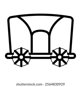 Wagon Vector Line Icon Design