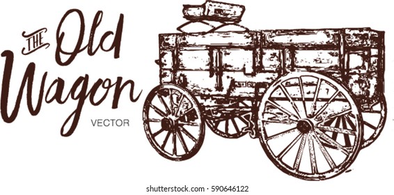 Wagon Vector Logo, Cart Illustration