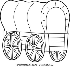 Wagon Vehicle Coloring Page for Kids