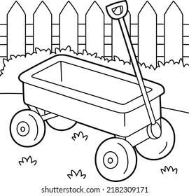 Wagon Vehicle Coloring Page for Kids