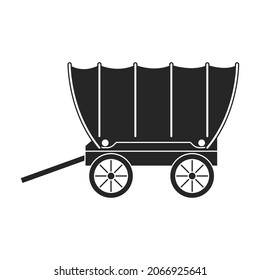 Wagon of west, wild vector icon.Black vector icon isolated on white background wagon of west, wild.