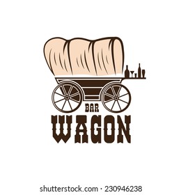 wagon western bar concept vector design template