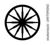 Wagon wheel icon illustrated on background