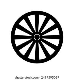 Wagon wheel icon illustrated on background