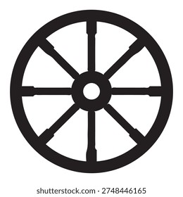 Wagon wheel icon illustrated on background