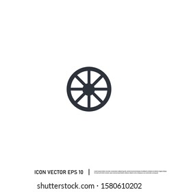 Wagon Wheel Icon Vector Logo Template Design Element