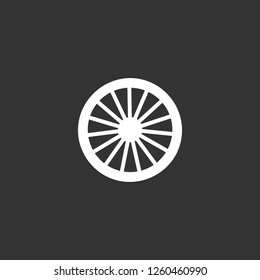 Wagon Wheel Icon Vector. Wagon Wheel Sign On Black Background. Wagon Wheel Icon For Web And App