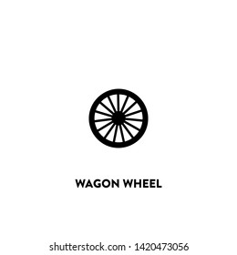 Wagon Wheel Icon Vector. Wagon Wheel Sign On White Background. Wagon Wheel Icon For Web And App