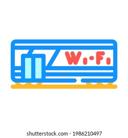 wagon with wifi color icon vector. wagon with wifi sign. isolated symbol illustration