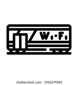 wagon with wifi line icon vector. wagon with wifi sign. isolated contour symbol black illustration