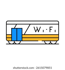 wagon with wifi line icon vector. wagon with wifi sign. isolated symbol illustration