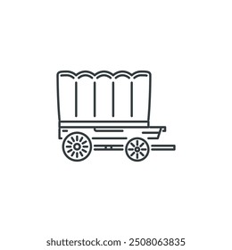 Wagon, wild, west, crime, bandit icon, vector illustration
