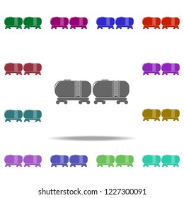 wagons with fuel icon. Elements of Logistic in multi color style icons. Simple icon for websites, web design, mobile app, info graphics