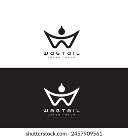 diseño de logotipo wagtail, monograma y emblema, diseño de Plantilla textil