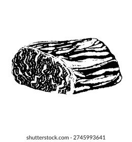 Wagyu Beef Block Meat Roast Beef Raw Monochrome