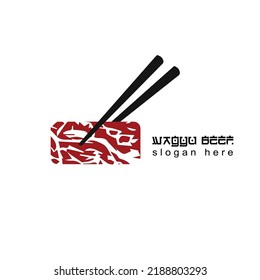 wagyu beef japan logo design vector for business restaurant japan