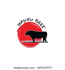 Wagyu Beef Logo Design Vector Icon