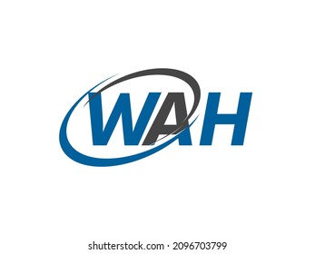WAH letter creative modern elegant swoosh logo design