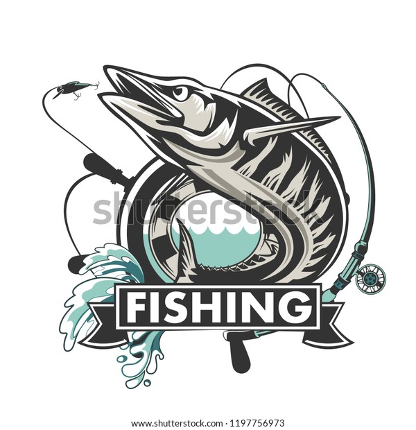 Download Wahoo Fish Fishing Logo Vector Acanthocybium Stock Vector (Royalty Free) 1197756973