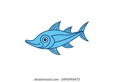 Wahoo Fish Vector Illustration: Cartoon, Clipart, and Line Art Design