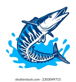 WAHOO FISH VEKTOR ILLUSTRATION DESIGN