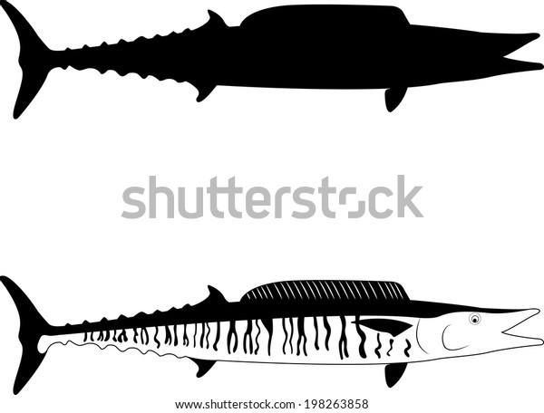 Download Vetor stock de Wahoo Fish Vector Silhouette Illustration ...