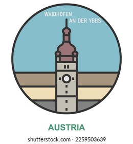 Waidhofen An Der Ybbs. Cities and towns in Austria. Flat landmark