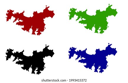 Waiheke Island map silhouette in New Zealand