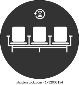 waiiting room vector icon, waiting, sofa