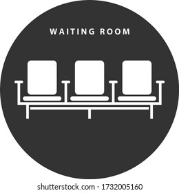 icono vectorial de sala de espera, espera, sofá