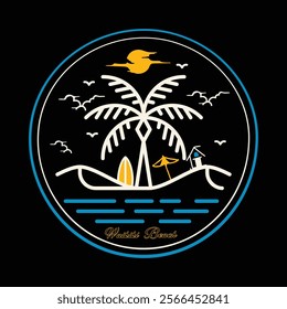 Waikiki Beach Summer T-shirt Vector Graphic