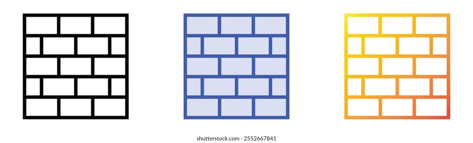 Icono de pared de llanto. Lineal, relleno azul y diseño de estilo degradado aislado sobre fondo blanco